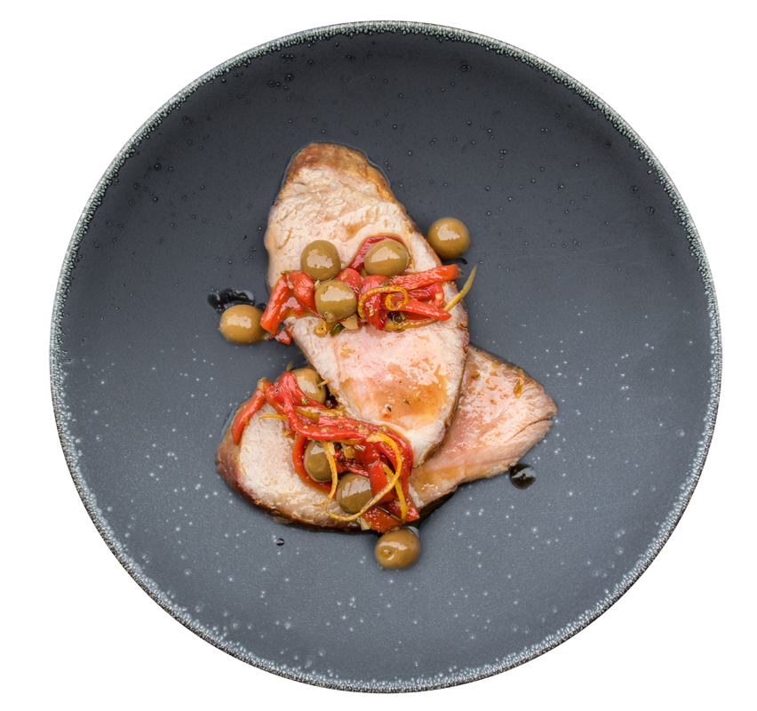 iberico with olives and peppers